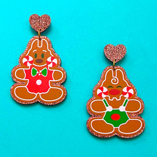 Chip & Dale Gingerbread Drop Earrings