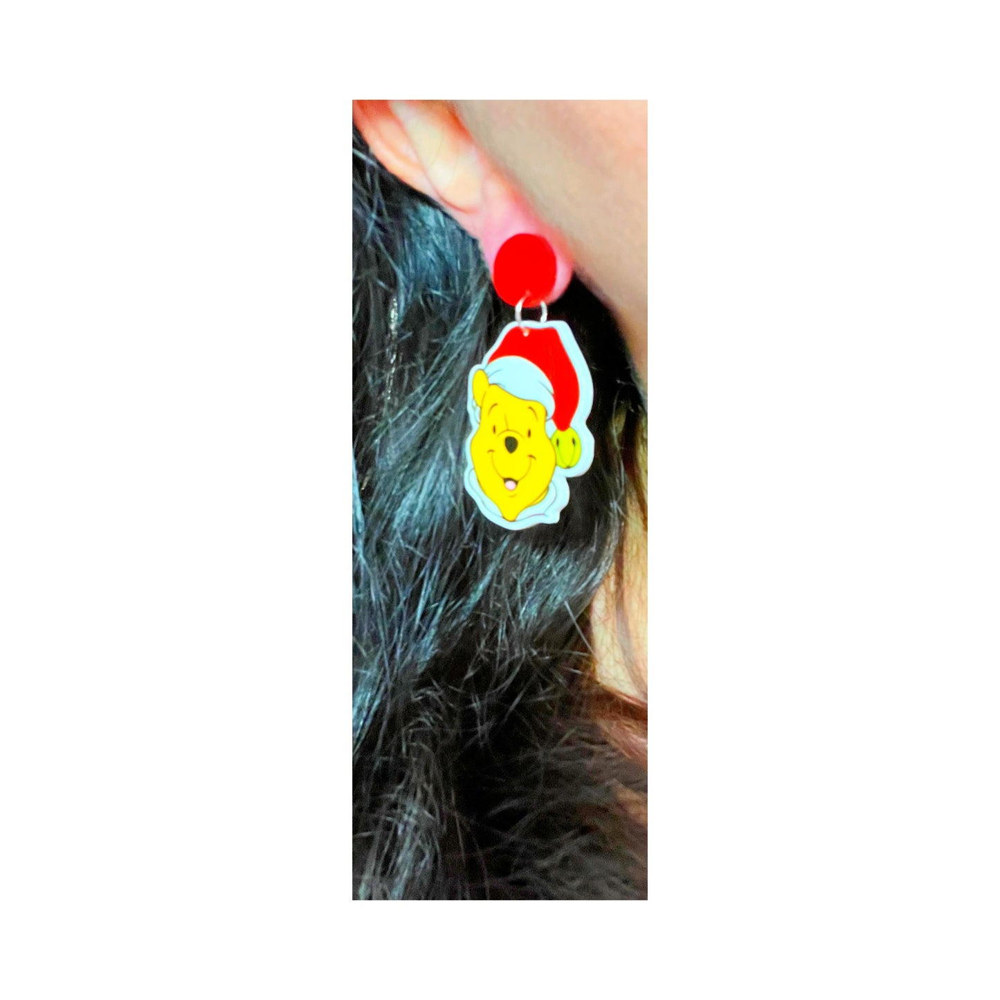 Santa Pooh Drop Earrings